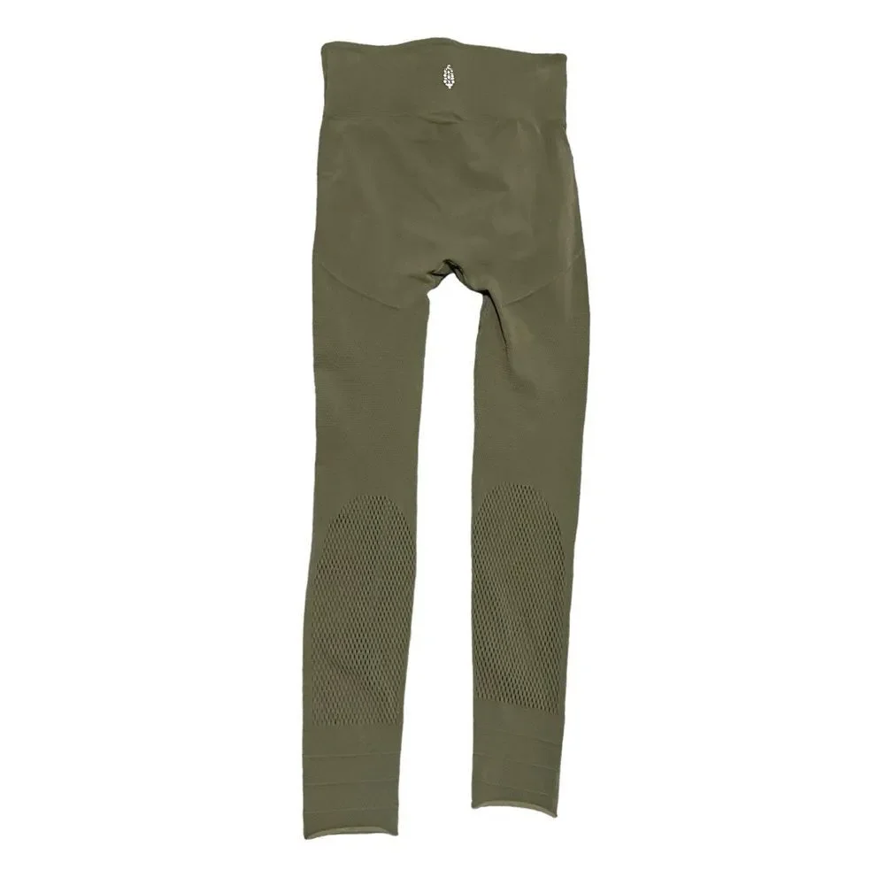 Free People Movement Dusty Olive Mesh Compression Leggings S - Picture 4 of 11